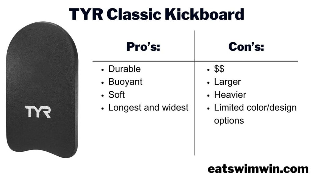 TYR Classic kickboard pictured is one of the best kick boards for competitive swimmers